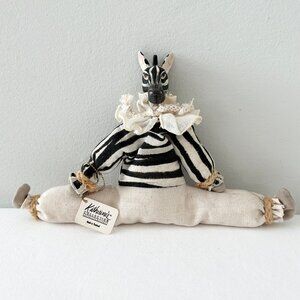Vintage KATHERINE’S COLLECTION Zebra Bean Doll Figure Resin Cloth Handcrafted